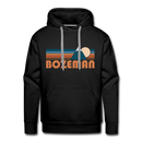 Premium Bozeman, Montana Hoodie - Retro Mountain Premium Men's Bozeman Sweatshirt / Hoodie - black