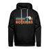 Premium Bozeman, Montana Hoodie - Retro Mountain Premium Men's Bozeman Sweatshirt / Hoodie - black