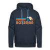 Premium Bozeman, Montana Hoodie - Retro Mountain Premium Men's Bozeman Sweatshirt / Hoodie - navy