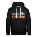 Premium Bozeman, Montana Hoodie - Retro Mountain Premium Men's Bozeman Sweatshirt / Hoodie - charcoal grey