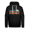 Premium Bozeman, Montana Hoodie - Retro Mountain Premium Men's Bozeman Sweatshirt / Hoodie - charcoal grey