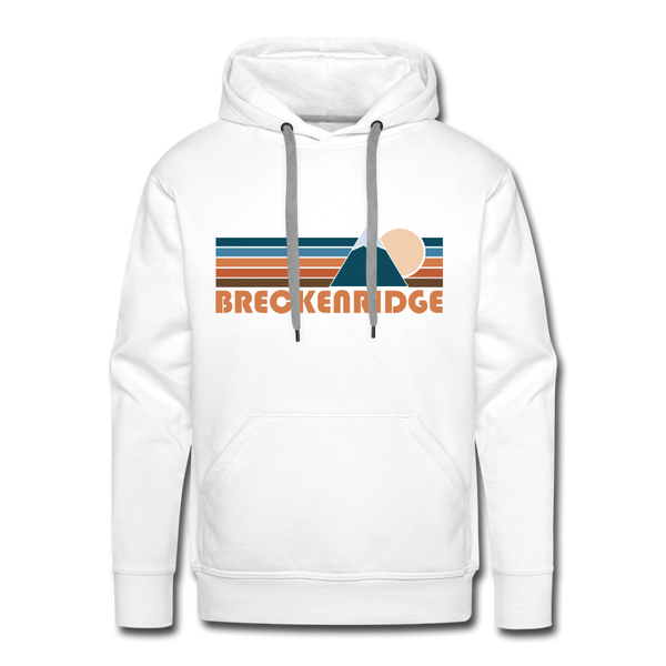 Premium Breckenridge, Colorado Hoodie - Retro Mountain Premium Men's Breckenridge Sweatshirt / Hoodie - white