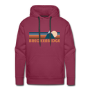 Premium Breckenridge, Colorado Hoodie - Retro Mountain Premium Men's Breckenridge Sweatshirt / Hoodie - burgundy
