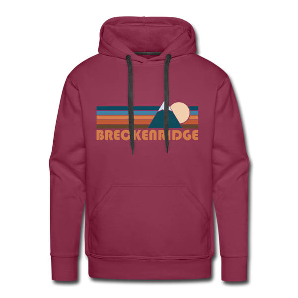 Premium Breckenridge, Colorado Hoodie - Retro Mountain Premium Men's Breckenridge Sweatshirt / Hoodie - burgundy