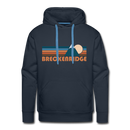 Premium Breckenridge, Colorado Hoodie - Retro Mountain Premium Men's Breckenridge Sweatshirt / Hoodie - navy