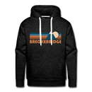 Premium Breckenridge, Colorado Hoodie - Retro Mountain Premium Men's Breckenridge Sweatshirt / Hoodie - charcoal grey