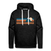Premium Breckenridge, Colorado Hoodie - Retro Mountain Premium Men's Breckenridge Sweatshirt / Hoodie - charcoal grey