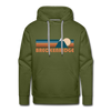 Premium Breckenridge, Colorado Hoodie - Retro Mountain Premium Men's Breckenridge Sweatshirt / Hoodie - olive green
