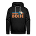 Premium Boise, Idaho Hoodie - Retro Mountain Premium Men's Boise Sweatshirt / Hoodie - black
