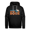 Premium Boise, Idaho Hoodie - Retro Mountain Premium Men's Boise Sweatshirt / Hoodie - black