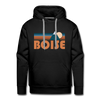 Premium Boise, Idaho Hoodie - Retro Mountain Premium Men's Boise Sweatshirt / Hoodie