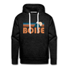 Premium Boise, Idaho Hoodie - Retro Mountain Premium Men's Boise Sweatshirt / Hoodie - charcoal grey