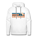 Premium California Hoodie - Retro Mountain Premium Men's California Sweatshirt / Hoodie - white