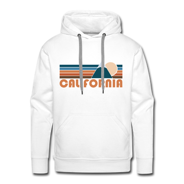 Premium California Hoodie - Retro Mountain Premium Men's California Sweatshirt / Hoodie - white
