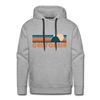 Premium California Hoodie - Retro Mountain Premium Men's California Sweatshirt / Hoodie - heather grey