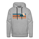 Premium California Hoodie - Retro Mountain Premium Men's California Sweatshirt / Hoodie - heather grey