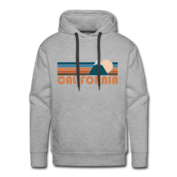 Premium California Hoodie - Retro Mountain Premium Men's California Sweatshirt / Hoodie - heather grey