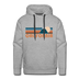 Premium California Hoodie - Retro Mountain Premium Men's California Sweatshirt / Hoodie - heather grey