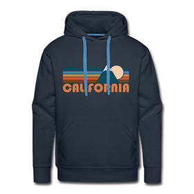 Premium California Hoodie - Retro Mountain Premium Men's California Sweatshirt / Hoodie - navy