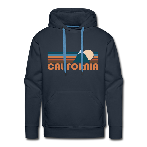 Premium California Hoodie - Retro Mountain Premium Men's California Sweatshirt / Hoodie - navy