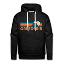Premium California Hoodie - Retro Mountain Premium Men's California Sweatshirt / Hoodie - charcoal grey