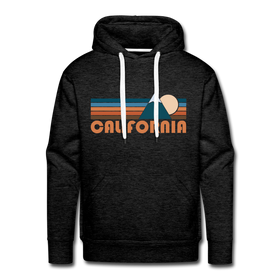 Premium California Hoodie - Retro Mountain Premium Men's California Sweatshirt / Hoodie - charcoal grey