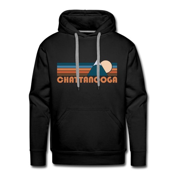 Premium Chattanooga, Tennessee Hoodie - Retro Mountain Premium Men's Chattanooga Sweatshirt / Hoodie - black