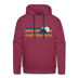 Premium Chattanooga, Tennessee Hoodie - Retro Mountain Premium Men's Chattanooga Sweatshirt / Hoodie - burgundy