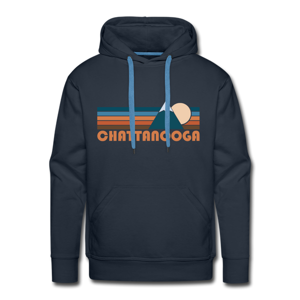 Premium Chattanooga, Tennessee Hoodie - Retro Mountain Premium Men's Chattanooga Sweatshirt / Hoodie - navy