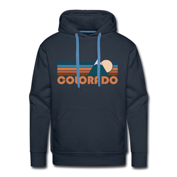 Premium Colorado Hoodie - Retro Mountain Premium Men's Colorado Sweatshirt / Hoodie - navy