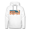Premium Denver, Colorado Hoodie - Retro Mountain Premium Men's Denver Sweatshirt / Hoodie - white