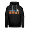 Premium Denver, Colorado Hoodie - Retro Mountain Premium Men's Denver Sweatshirt / Hoodie - black