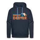 Premium Denver, Colorado Hoodie - Retro Mountain Premium Men's Denver Sweatshirt / Hoodie - navy