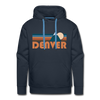 Premium Denver, Colorado Hoodie - Retro Mountain Premium Men's Denver Sweatshirt / Hoodie - navy