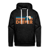 Premium Denver, Colorado Hoodie - Retro Mountain Premium Men's Denver Sweatshirt / Hoodie - charcoal grey