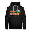 Premium Idaho Hoodie - Retro Mountain Premium Men's Idaho Sweatshirt / Hoodie - black