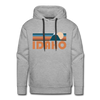 Premium Idaho Hoodie - Retro Mountain Premium Men's Idaho Sweatshirt / Hoodie - heather grey