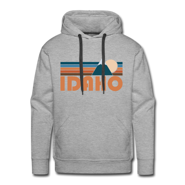 Premium Idaho Hoodie - Retro Mountain Premium Men's Idaho Sweatshirt / Hoodie - heather grey
