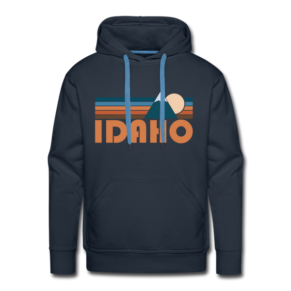 Premium Idaho Hoodie - Retro Mountain Premium Men's Idaho Sweatshirt / Hoodie - navy