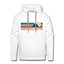 Premium Crested Butte, Colorado Hoodie - Retro Mountain Premium Men's Crested Butte Sweatshirt / Hoodie - white