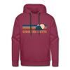 Premium Crested Butte, Colorado Hoodie - Retro Mountain Premium Men's Crested Butte Sweatshirt / Hoodie - burgundy