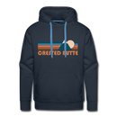 Premium Crested Butte, Colorado Hoodie - Retro Mountain Premium Men's Crested Butte Sweatshirt / Hoodie - navy