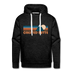 Premium Crested Butte, Colorado Hoodie - Retro Mountain Premium Men's Crested Butte Sweatshirt / Hoodie - charcoal grey