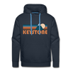 Premium Keystone, Wyoming Hoodie - Retro Mountain Premium Men's Keystone Sweatshirt / Hoodie