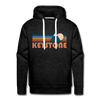 Premium Keystone, Wyoming Hoodie - Retro Mountain Premium Men's Keystone Sweatshirt / Hoodie