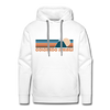 Premium Colorado Springs, Colorado Hoodie - Retro Mountain Premium Men's Colorado Springs Sweatshirt / Hoodie - white