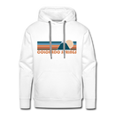 Premium Colorado Springs, Colorado Hoodie - Retro Mountain Premium Men's Colorado Springs Sweatshirt / Hoodie - white