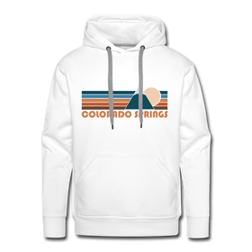 Premium Colorado Springs, Colorado Hoodie - Retro Mountain Premium Men's Colorado Springs Sweatshirt / Hoodie - white