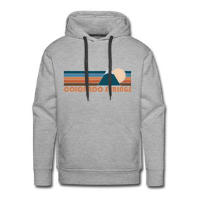 Premium Colorado Springs, Colorado Hoodie - Retro Mountain Premium Men's Colorado Springs Sweatshirt / Hoodie - heather grey