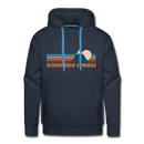 Premium Colorado Springs, Colorado Hoodie - Retro Mountain Premium Men's Colorado Springs Sweatshirt / Hoodie - navy